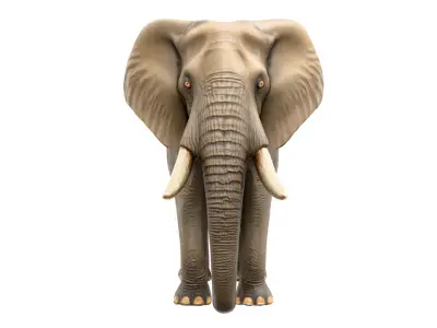 Realistic African Elephant Low-poly 3D model