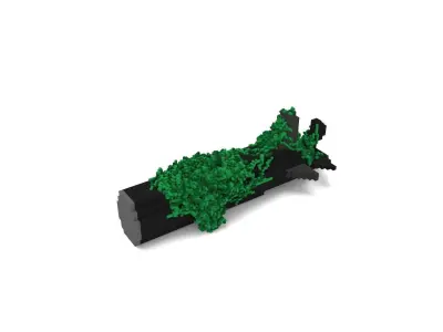 Voxel - Type1 Mossy Submarine Ship - Low-poly 3D Model Low-poly 3D model