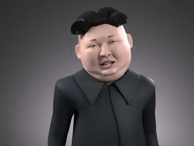 Kim Dzong Un Cartoon rigged for 3dsMax 3D model
