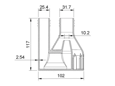 180 degree angled Water Suction Jet Pump Ejector vacuum 3D print model