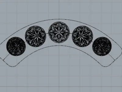 Disposizione aerea delle pietre Free 3D model