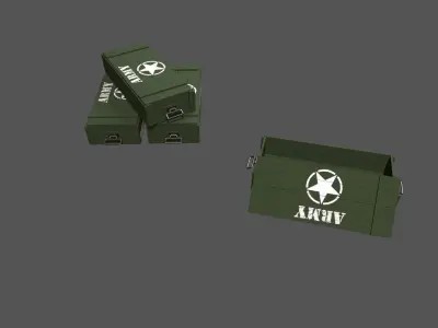 Army Military box Free low-poly 3D model