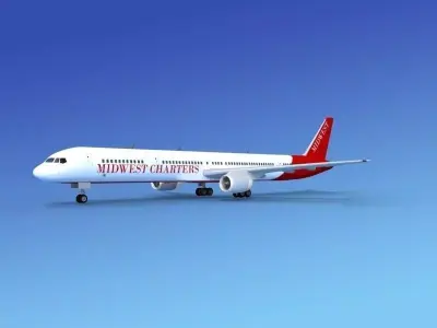 Boeing 757-300 Midwest Charter 3D model