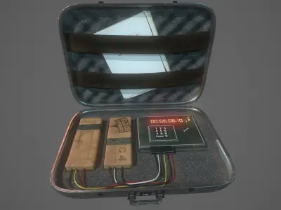 Briefcase C4 Bomb Low-poly 3D model