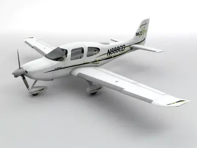  Cirrus SR-22 Aircraft Low-poly 3D model
