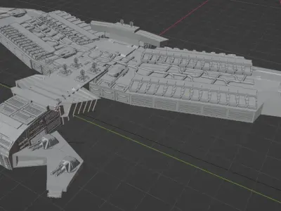 SCI-FI SPACESHIP FOR 3D PRINT AND GAME 3D model