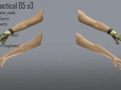 FPS hand glove tactical 05 s3 Low-poly 3D model