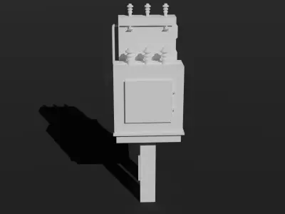 Soviet type electrical power distribution transformer Low-poly 3D model