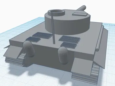 Cartoonish Tank 3D print model