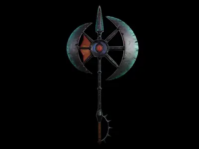 Stylized Water Axe Game Ready Low-poly 3D model