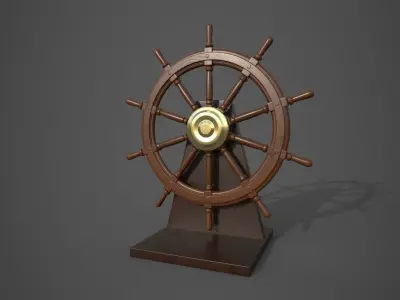 Nautical Wheel Low-poly 3D model