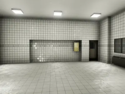 Facility interior modular UE4 Low-poly 3D model