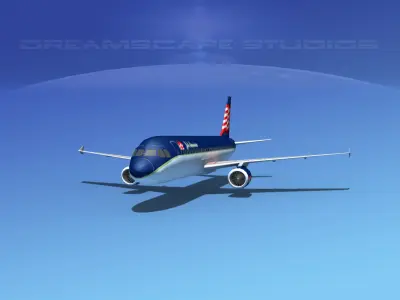Airbus A320 LP Jet America Low-poly 3D model
