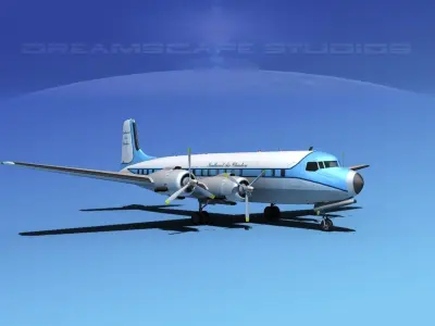 Douglas DC-7B Southeast Charter 3D model