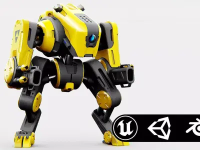 MILITARY BOT S-200 Rigged for Unreal Engine - Unity - MIXAMO 3D model