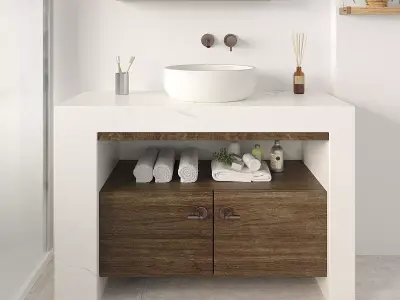 Bathroom vanity cabinet with bowl sink Free 3D model