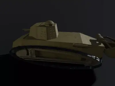 Renault FT 17 WW1 Tank Game Ready PBR 3D Model Low-poly 3D model