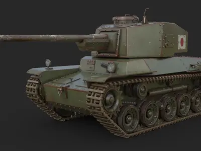 Tank Type 3 Chi-Nu Japan Vray 3D model