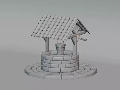 Water well Low-poly 3D model