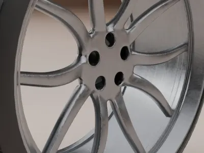 Car Wheel Low-poly 3D model