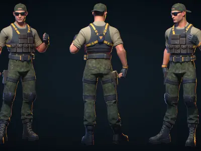 Striker Low-poly 3D model