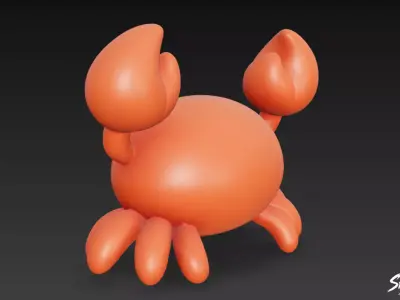 Cartoon Plush Crab Low-poly 3D model