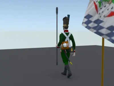 BAVARIA 1806 Artillery regiment LOW POLY Low-poly 3D model