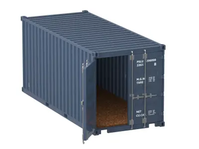 20 ft Container Gray 3D model