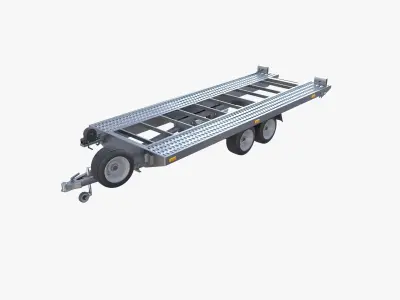 Car trailer v1 Low-poly 3D model