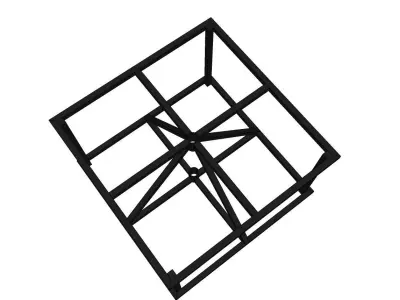 Outdoor coffee table combined with umbrella  3D model
