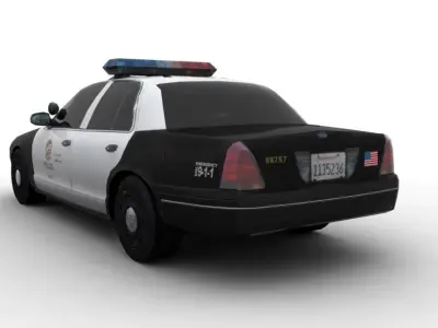 LAPD-POLICE CAR Low-poly 3D model