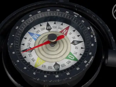 Aviation Compass by Carl Bamberg Low-poly 3D model