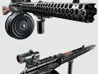 MILITARY Game Ready AK 74 SET Low-poly 3D model