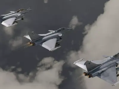 Dassault Rafale Collection Rigged High Resolution Cockpit Free low-poly 3D model