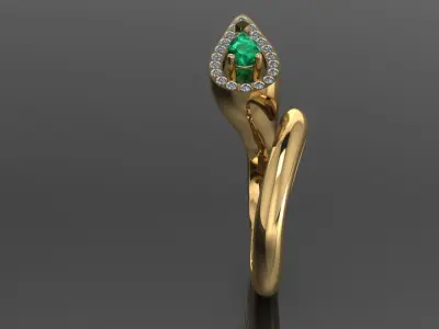 pear emerald rin 3D print model
