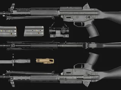 Howa Type 89 - JSDF Assault Rifle Pack - Game Asset Low-poly 3D model