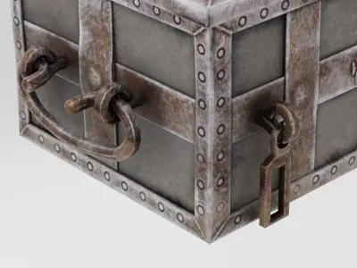 Closed Treasure Chest Low-poly 3D model