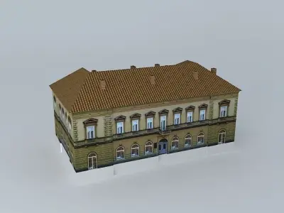 Old Commercial Building Low-poly 3D model