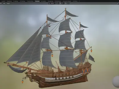 TradeShip Low-poly 3D model