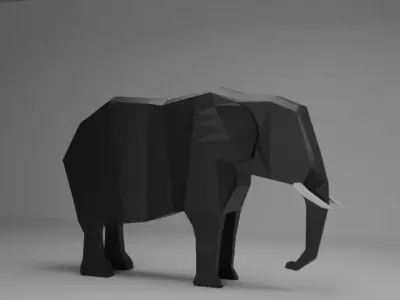 Low Poly Elephant Free low-poly 3D model