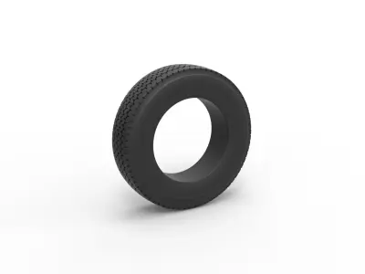 Semi truck tire 11 Scale 1 to 25 3D print model