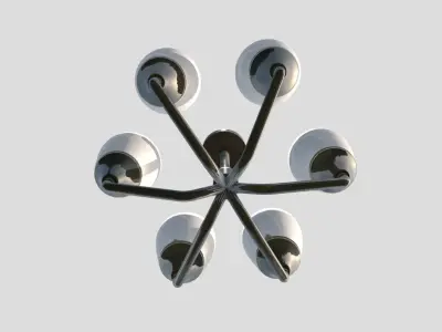 Uplighter light fixture with four lights Free low-poly 3D model