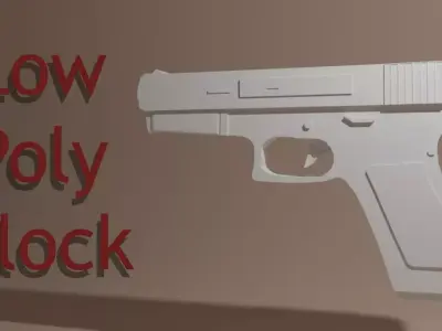 low poly glock gun Free low-poly 3D model