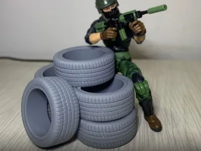 Diorama tires Collection 3D printable files for Action Figures 3D print model