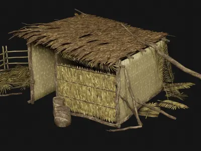 JUNGLE SWAMP GENERIC HUT SHELTER COTTAGE AAA COLLECTION Low-poly 3D model