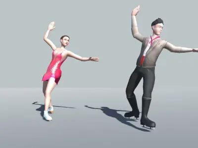 Figure Skating Actions 3D model