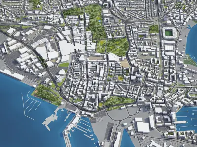 Southampton Low-poly 3D model