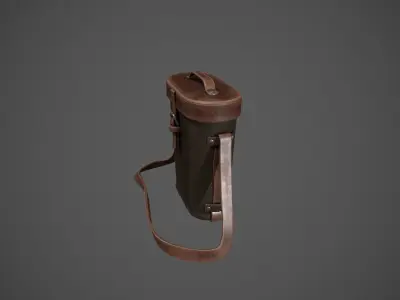 Dark Brown Leather Binocular Bag Low-poly 3D model
