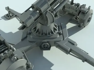 Flak 88mm Anti-aircraft for print 3D print model