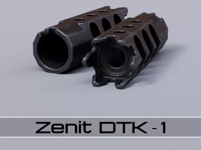 Zenit DTK-1 Muzzle Brake Low-poly 3D model